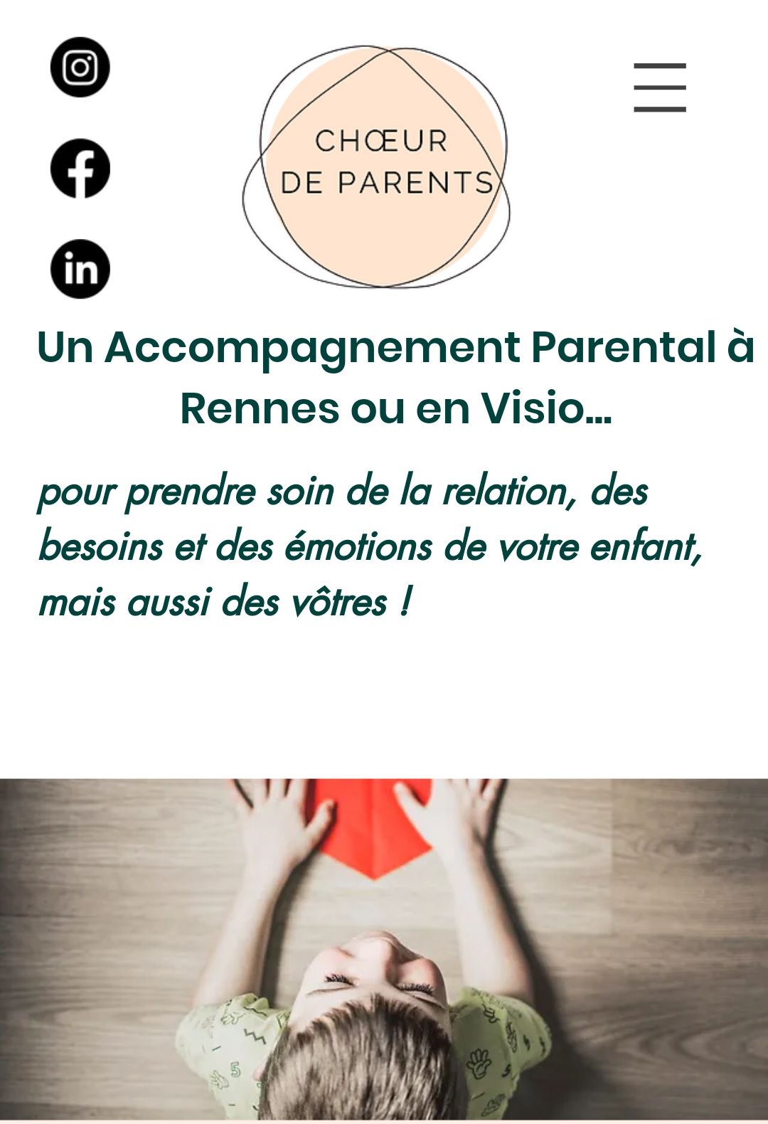 capture d'écran site choeur de parents coaching parental