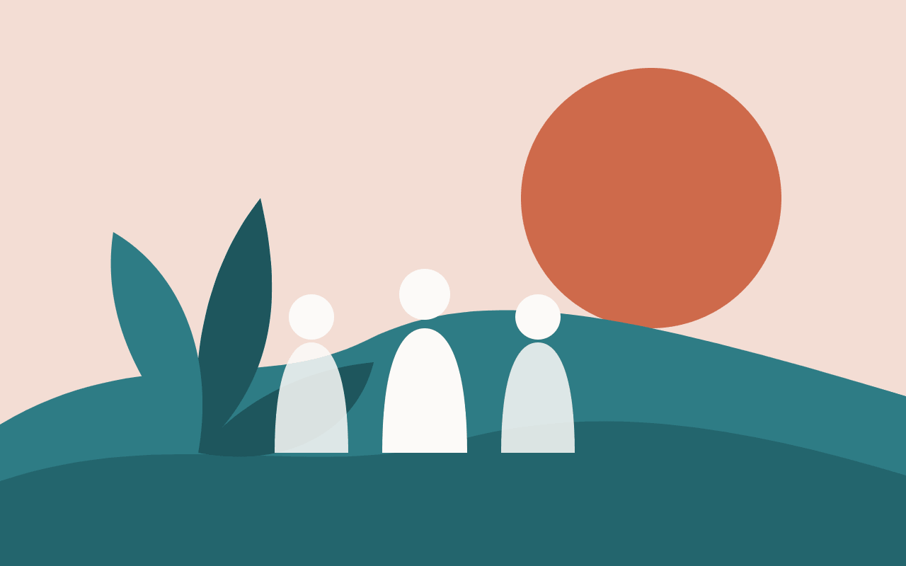illustration représentant des femmes dans une forêt